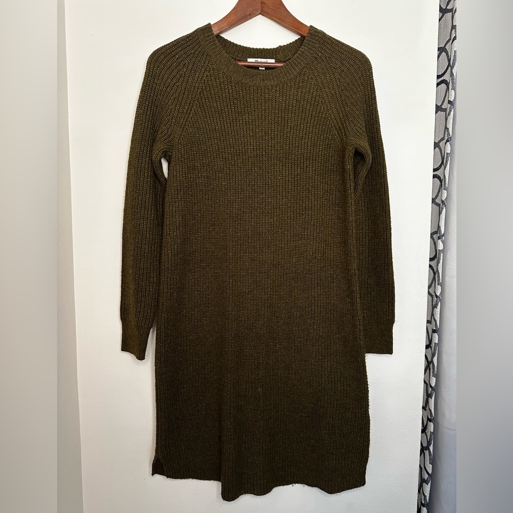 Madewell Olive Long Sleeve Sweater Dress
